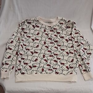 Hello Kitty Patterned Cream and Red Sweater